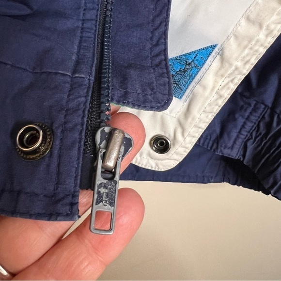 London Fog Vintage Men’s Color Block Jacket Windbreaker With Built In Hood Med - Picture 9 of 15